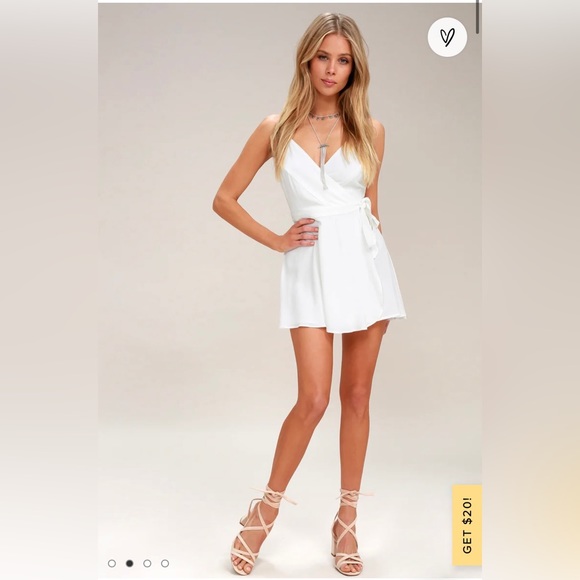 Lulu’s Camden White Wrap Skort Dress- size Small- worn once - Picture 1 of 5
